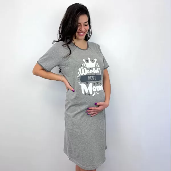 Spavaćica za trudnice Best Mom siva – L veličina 