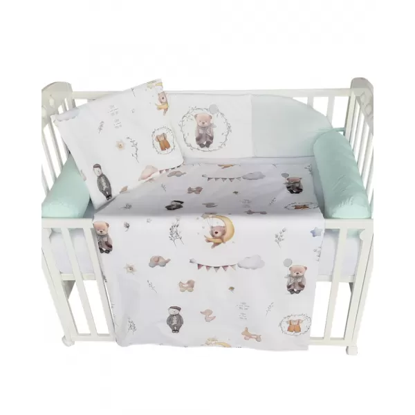 Posteljina za krevetac Retro Mint 