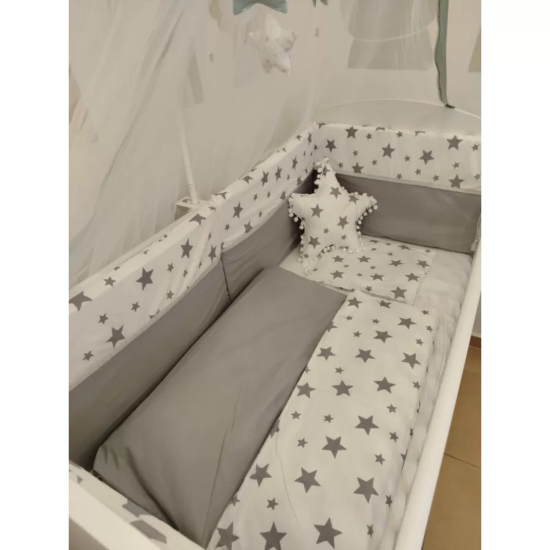 Posteljina Stars Grey/Whitte 