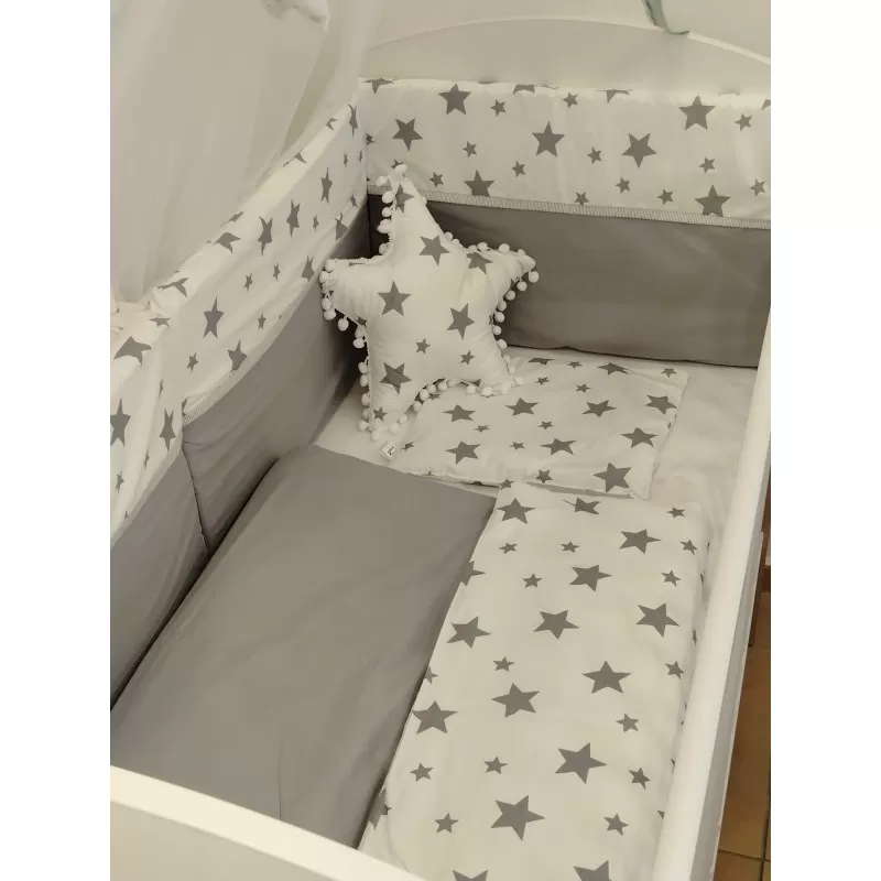 Posteljina Stars Grey/Whitte 