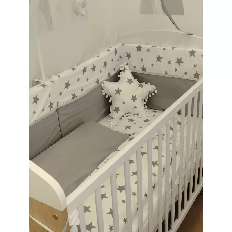 Posteljina Stars Grey/Whitte 