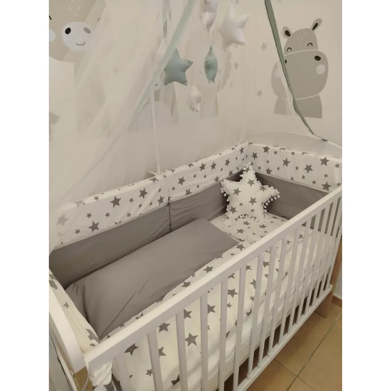 Posteljina Stars Grey/Whitte 