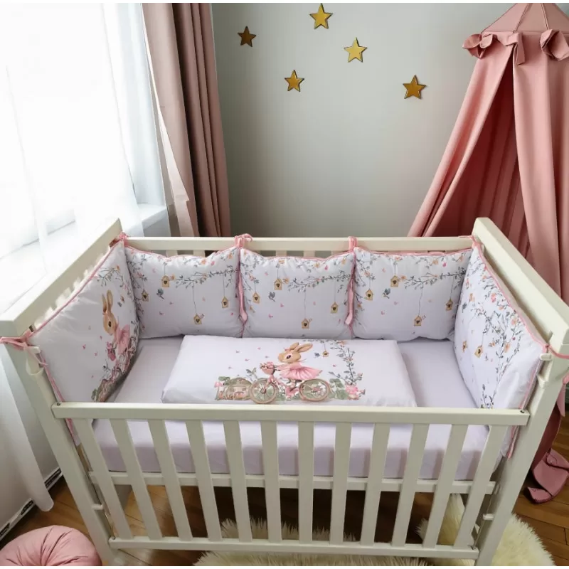 Posteljina za bebe rozi Zeka 