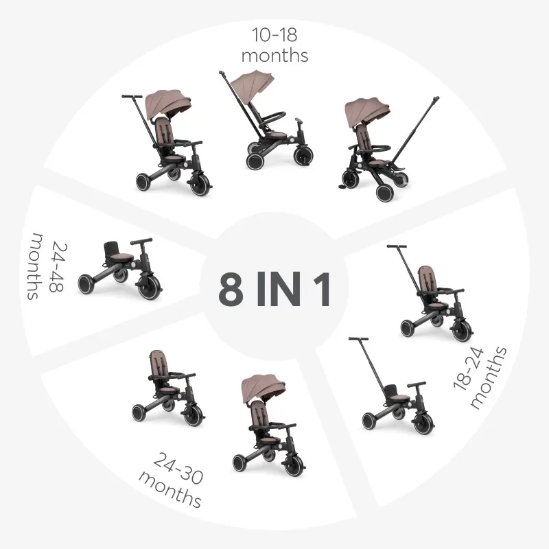 Kikka Boo tricikl TRIX 2- 8u1 Beige 