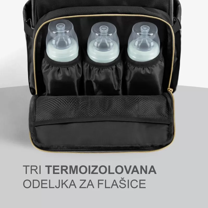 Torba za mame Kikka Boo Siena Premium Black/Gold 