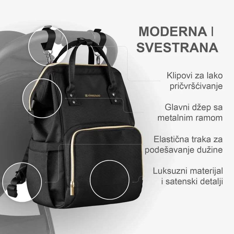 Torba za mame Kikka Boo Siena Premium Light grey 