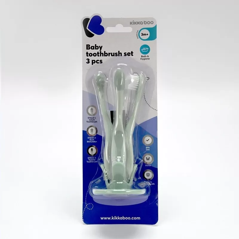 Kikka Boo Set četkica za zubiće za bebe 3 dela Mint 