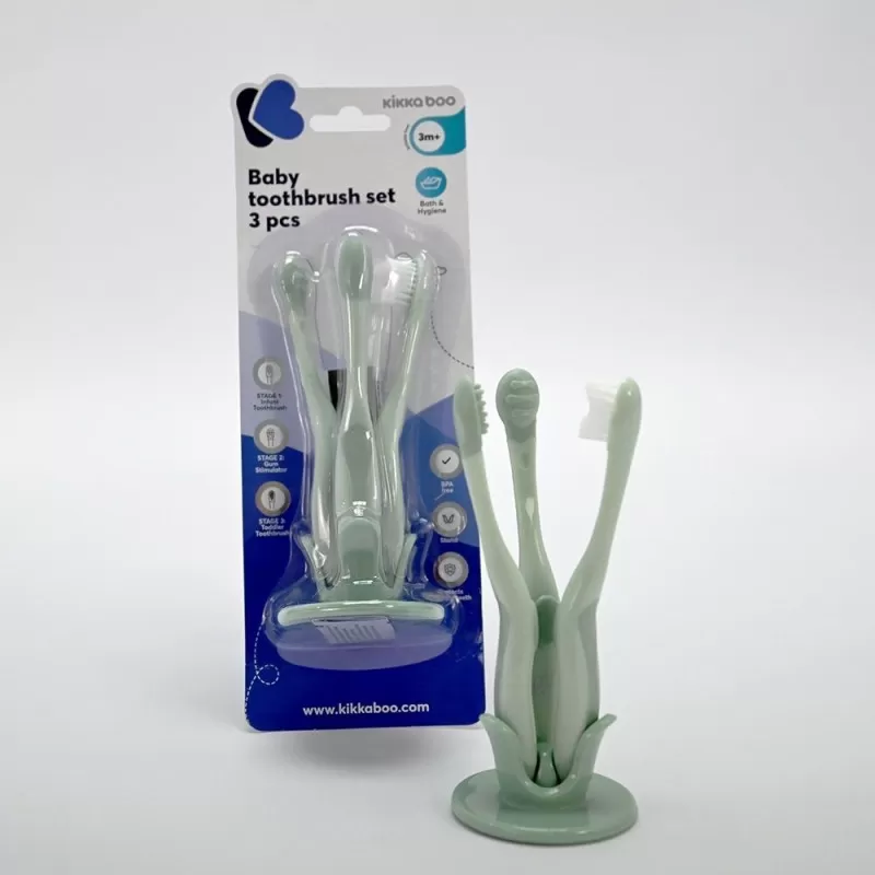 Kikka Boo Set četkica za zubiće za bebe 3 dela Mint 