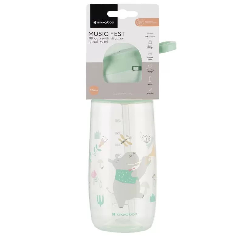 Kikka Boo Šolja sa silikonskim piskom Music Fest 450ml Mint 