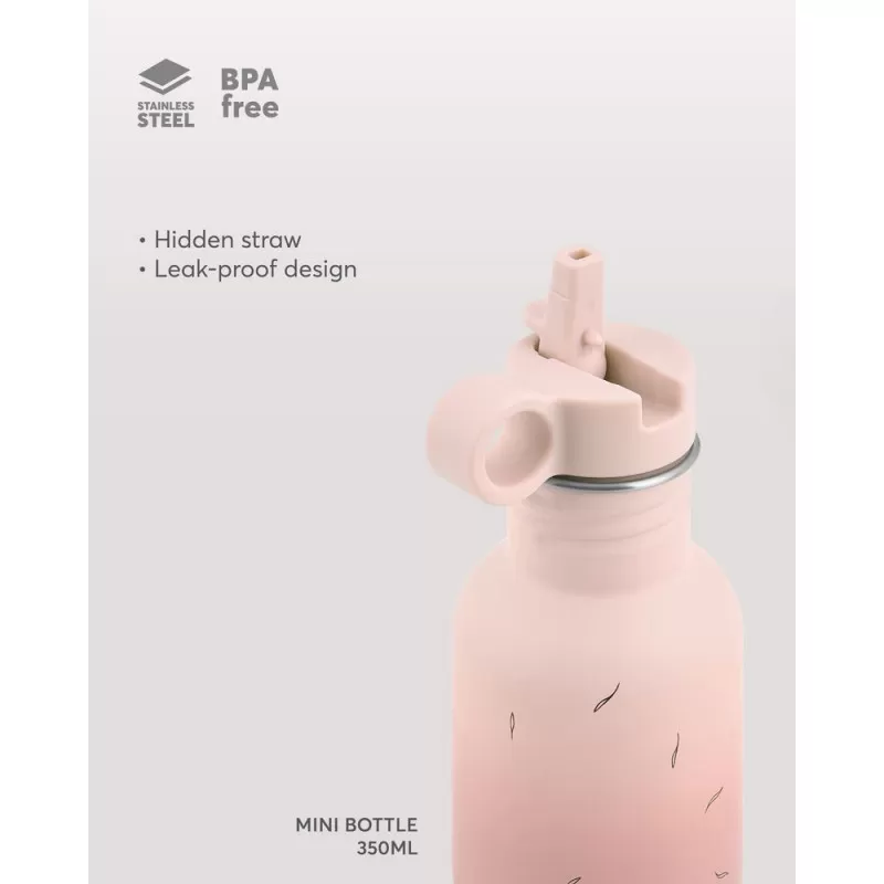 Kikka Boo Flašica sa slamkom od nerđajučeg čelika 350 ml Flora Blush 