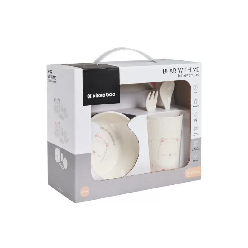 Kikka Boo Set posuđa 4 dela Bear with Me Pink 