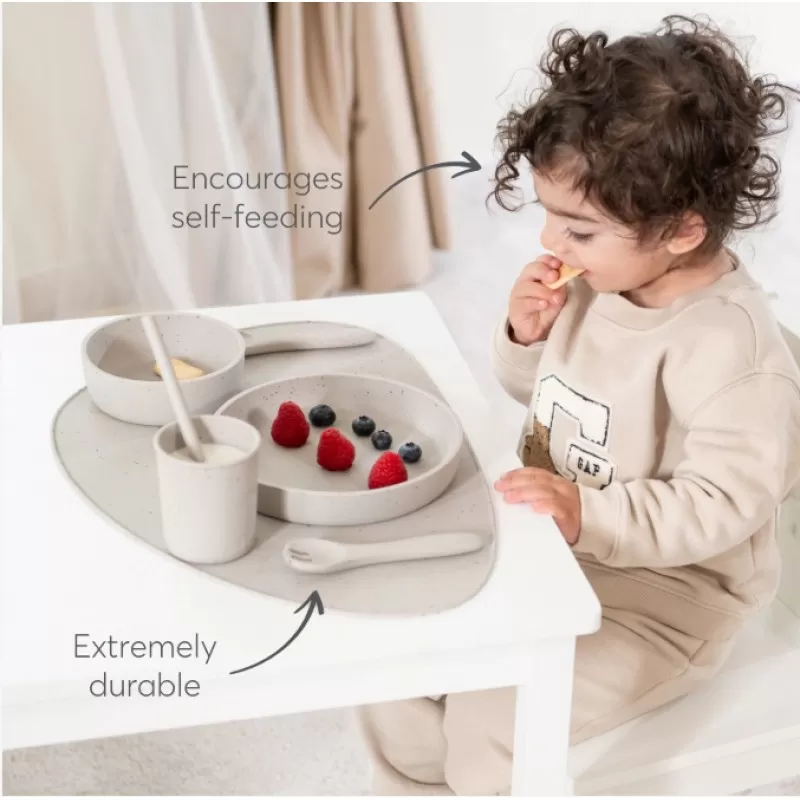 Kikka Boo Silikonski set za hranjenje 5 delova Platinum Sand 