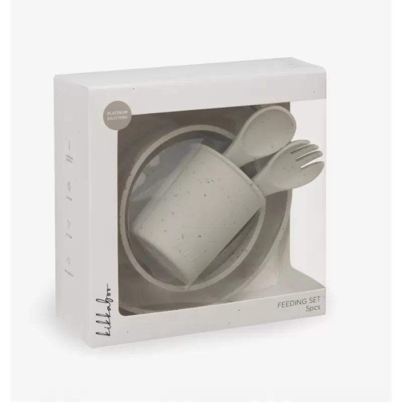 Kikka Boo Silikonski set za hranjenje 5 delova Platinum Sand 
