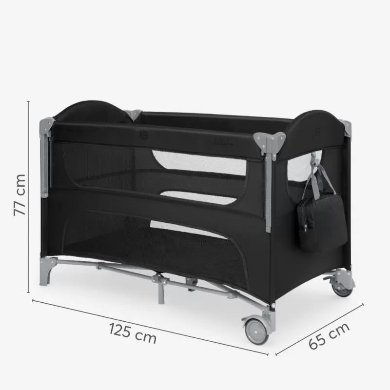 Kikka Boo Premium Milky Way sa spustajucom stranicom i rancem - Black - 2 nivoa 