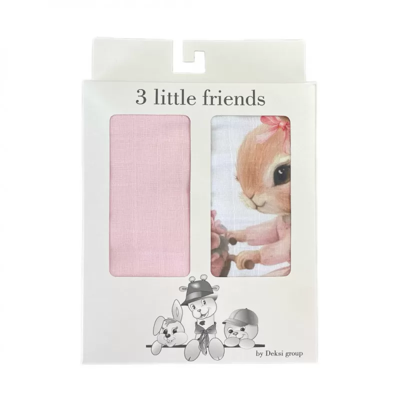 Muslin prerkivac Roze Zeka 80x80cm - 2kom 