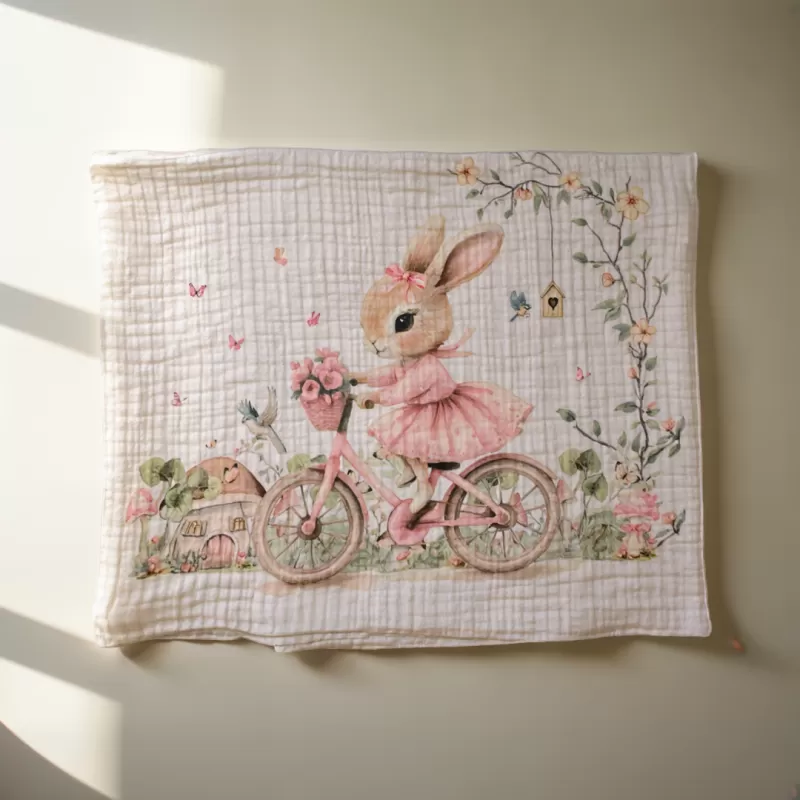Muslin prerkivac Roze Zeka 120x120cm - četvoroslojni 