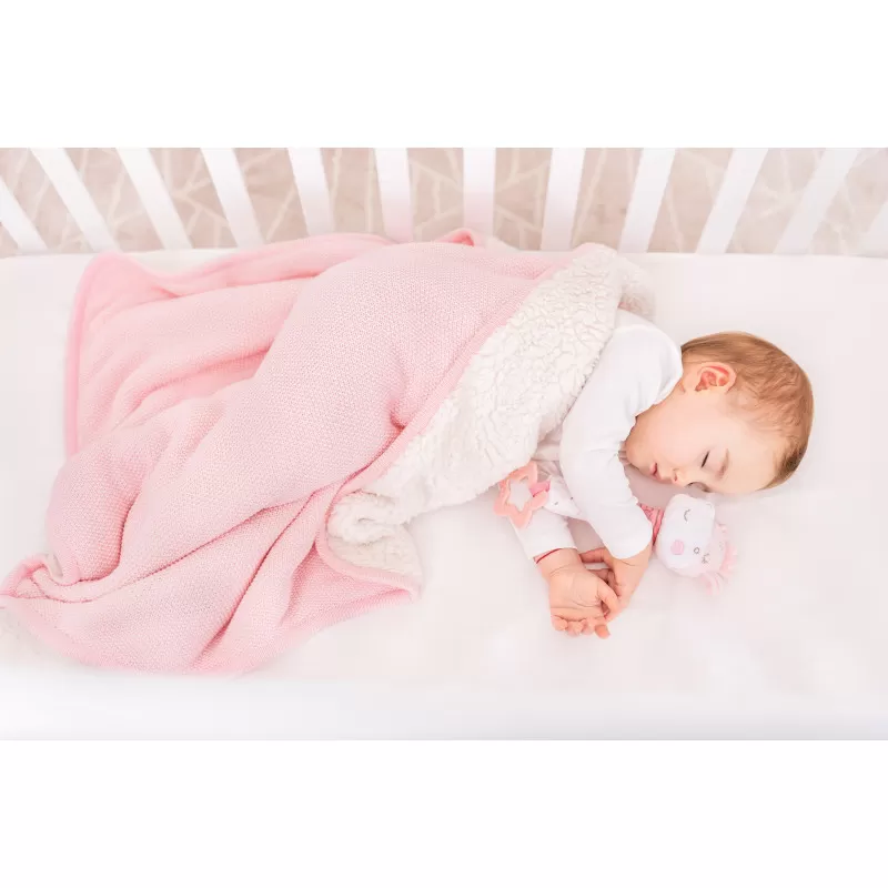 Kikka Boo Pleteno dvostrano baby ćebence 75x100 Dream Big Pink 