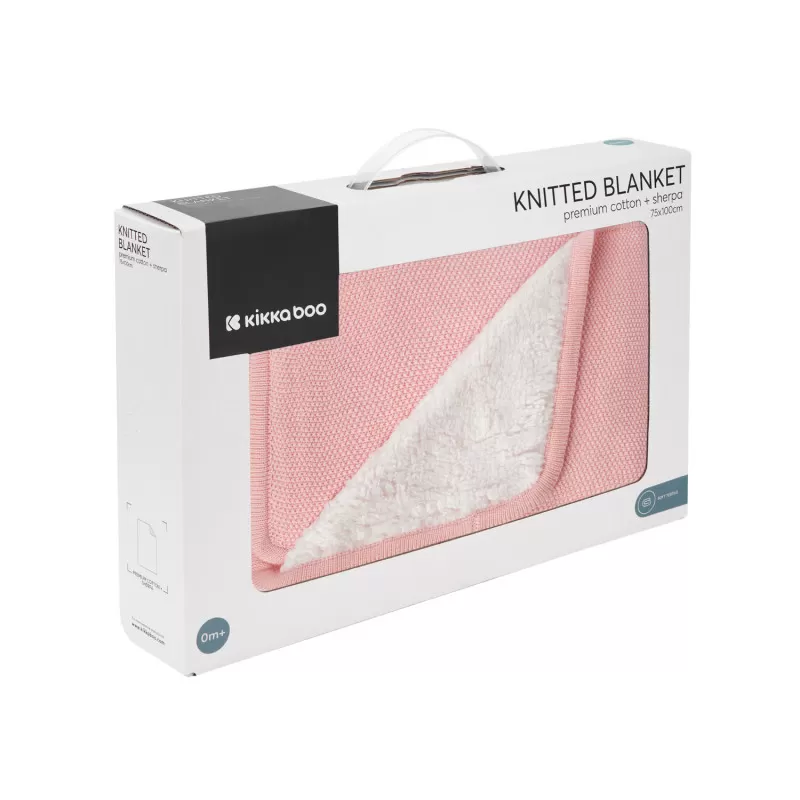 Kikka Boo Pleteno dvostrano baby ćebence 75x100 Dream Big Pink 