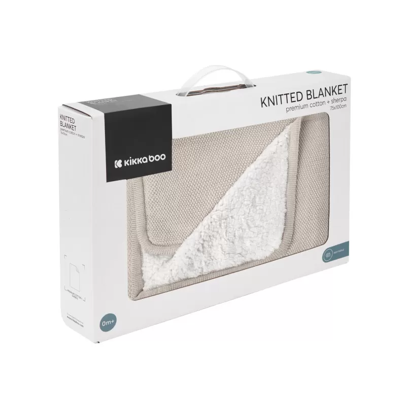 Kikka Boo Pleteno dvostrano baby ćebence 75x100 Dream Big Beige 