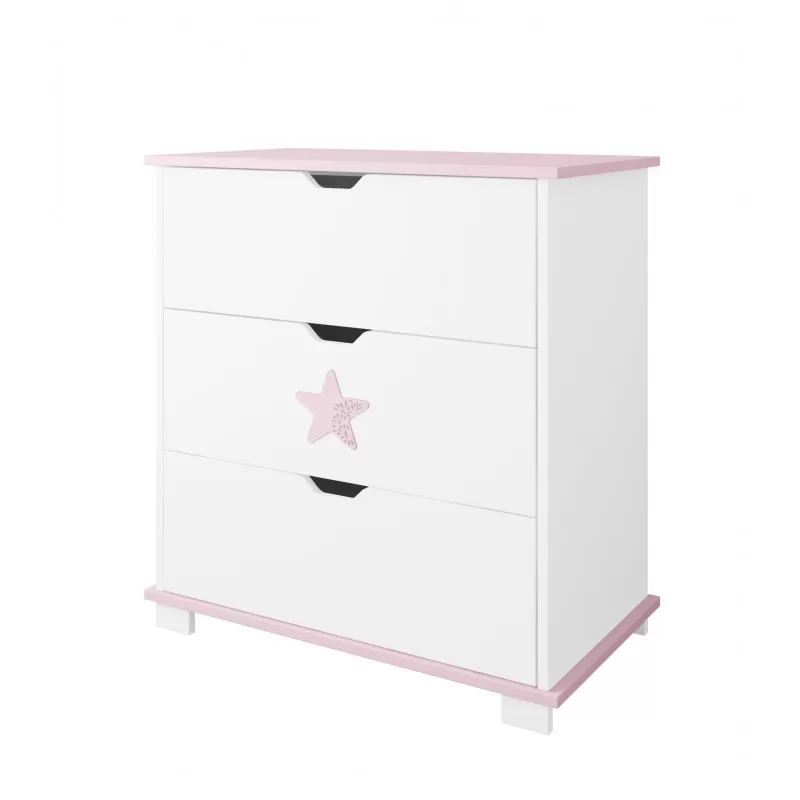 Komoda za bebe Star - Pink 