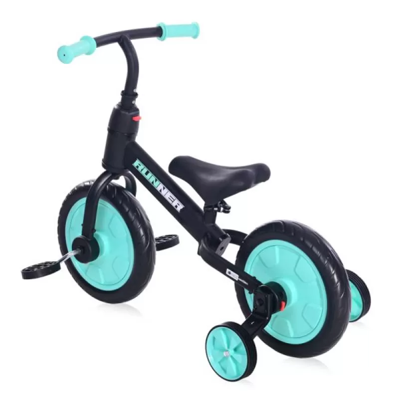 Balance bike Runner 2u1 Black&Tourquoise 
