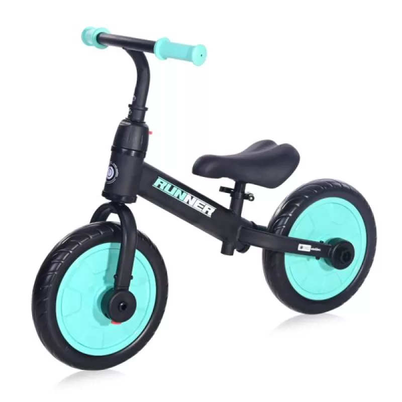 Balance bike Runner 2u1 Black&Tourquoise 