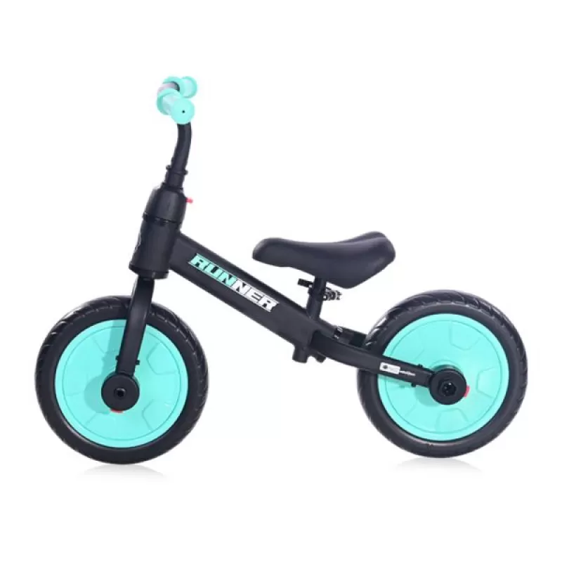 Balance bike Runner 2u1 Black&Tourquoise 