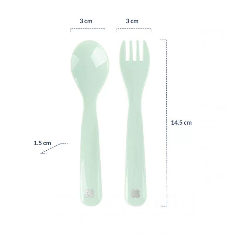 Kikka Boo set kašika i viljuška Gloosy Mint 