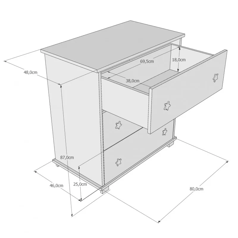 Komoda za bebe Classic White 
