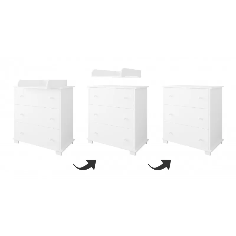 Komoda za bebe Classic White 