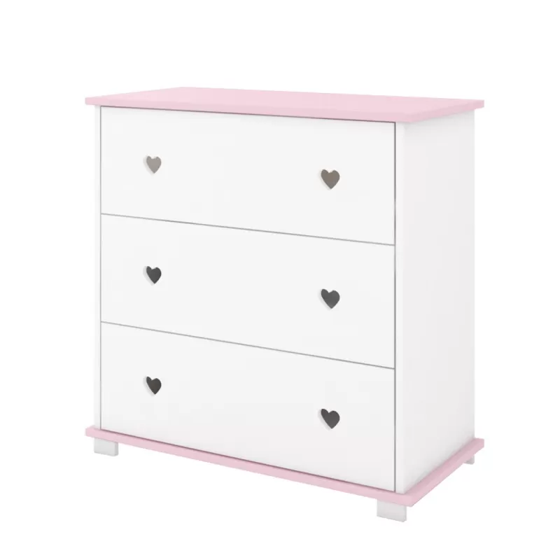 Komoda za bebe Srce - Pink 