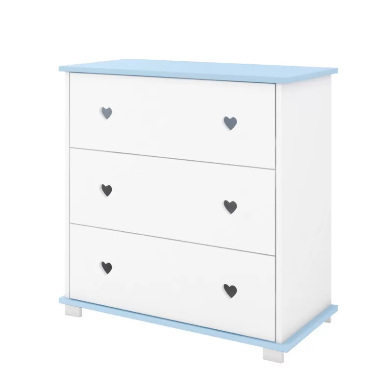 Komoda za bebe Srce – Blue 