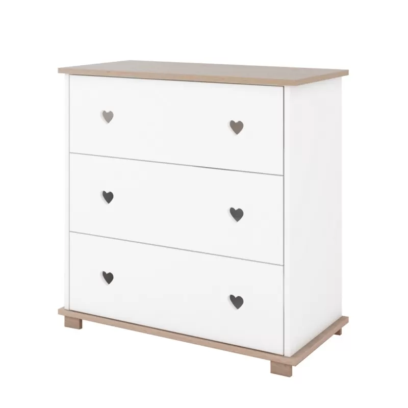 Komoda za bebe Srce – Oak 