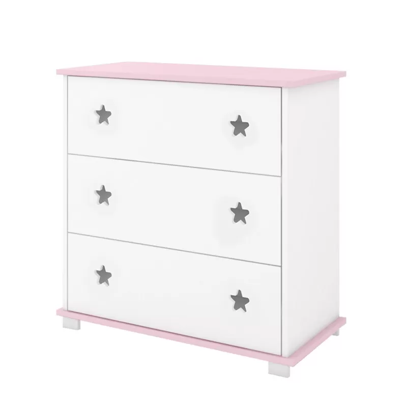 Komoda za bebe Star - Pink 