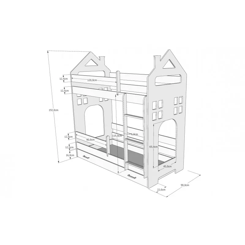 Krevet  Domek II - White 