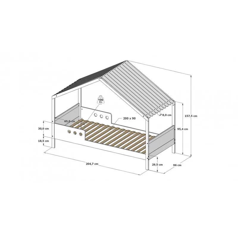 Krevet Bela Home 200x90cm sa krovom 