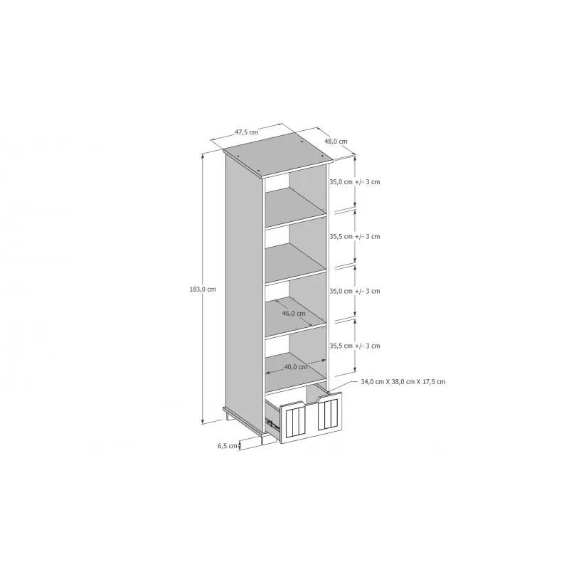 Polica za knjige Lucky – Nut 