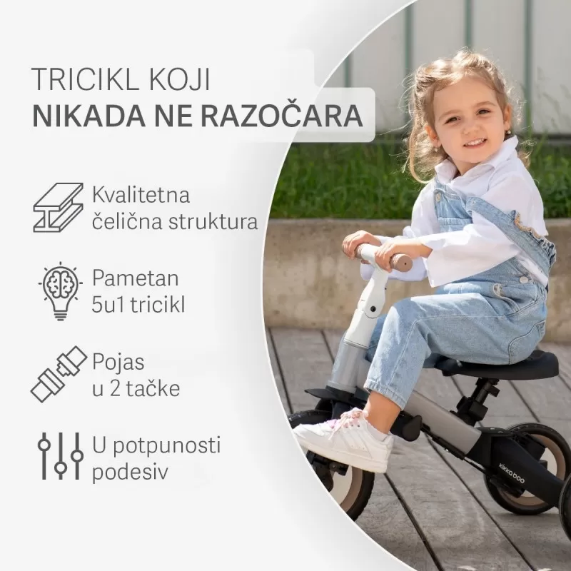Tricikl Flip 5in1 Grey 